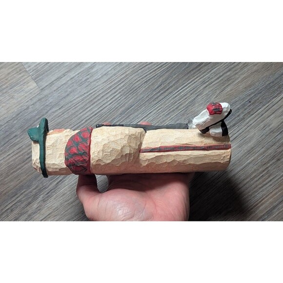 MacDonald Claus 1997 Carved Wood Scottish Golfer Figurine Scotland Signed Artist - Picture 6 of 7